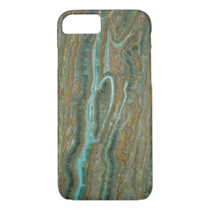 Coque iPhone 7 Marbre Brown bleu clair