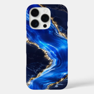 Coques iPhone 16 Pro Marbre de Rivière Saphir Luxe