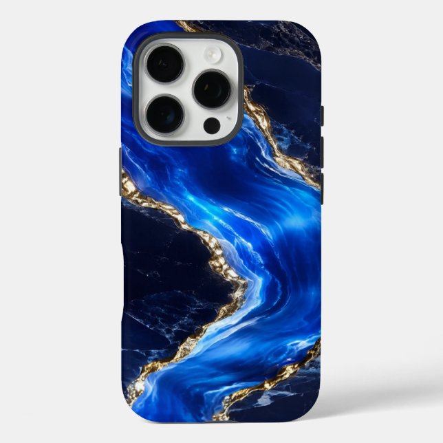 Coques Case-Mate iPhone Marbre de Rivière Saphir Luxe (Verso)