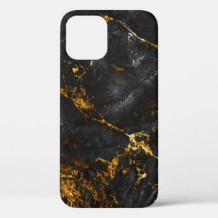 Case-Mate iPhone Case Marbre d'or noir, Motif naturel.