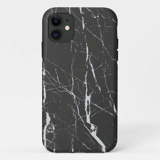 Coques Case-Mate iPhone Marbre Noir cool Et Gris Clair (Dos)