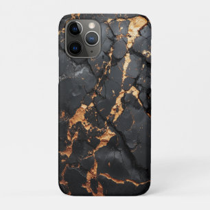 Case-Mate iPhone Case Marbre Noir Élégant avec Veines Dorées Art Moderne