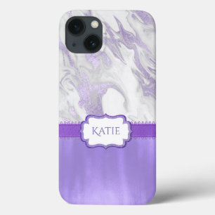 Case-Mate iPhone Case Marbré pourpre et blanc