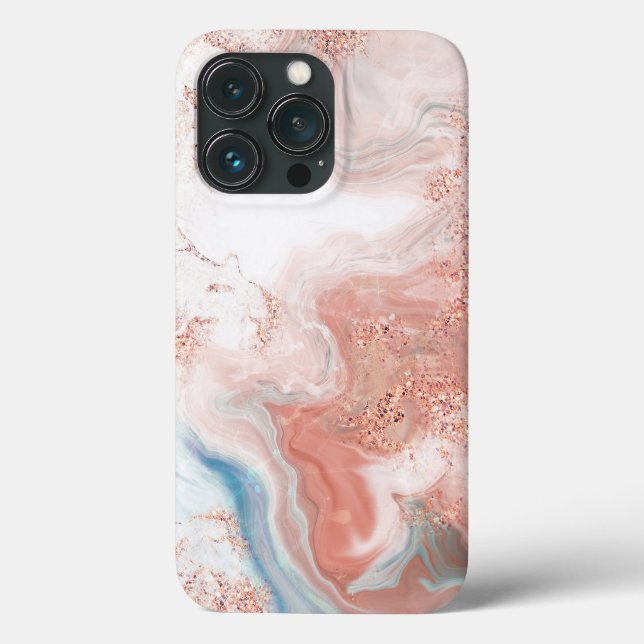 Coques Case-Mate iPhone Marbré rose or (Verso)