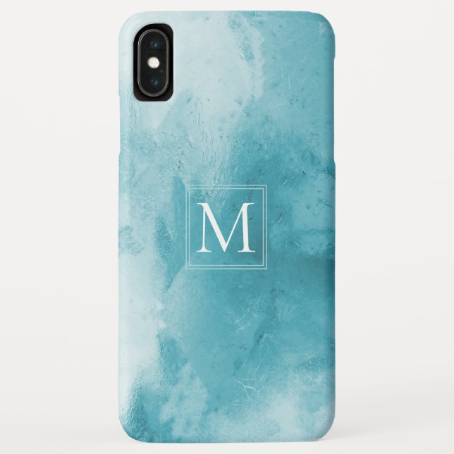 Coques Case-Mate iPhone Marbre turquoise turquoise | Monogramme (Dos)