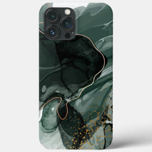 Case-Mate iPhone Case Marbre vert émeraude et or, Arrière - plan marbré