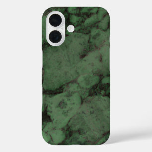 Coques iPhone 16 Marbre vert foncé
