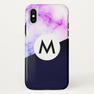 Case-Mate iPhone Case marbre violet cuir avec monogramme