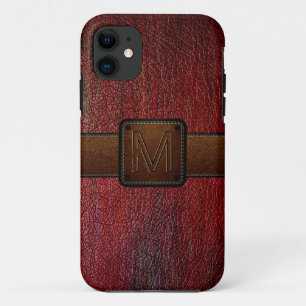 Coque Case-Mate Pour iPhone Marche marron foncé en cuir rouge