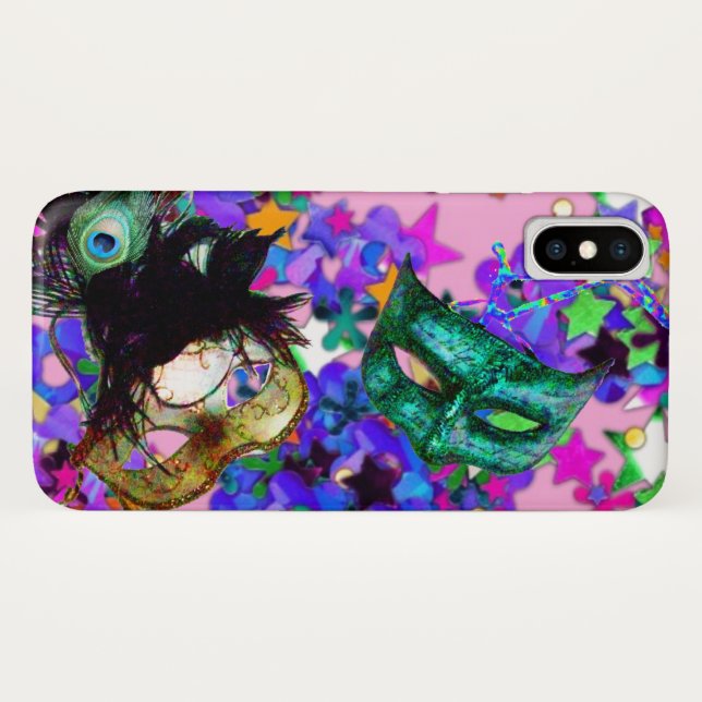 Coques Case-Mate iPhone MARDI GRAS MASQUERADE BALL MASK confetti (Dos (Horizontal))
