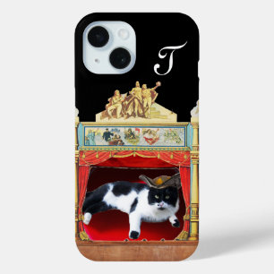 Coque Pour iPhone 15 MARDI GRAS MASQUERADE THÉÂTRE CAT Monogramme