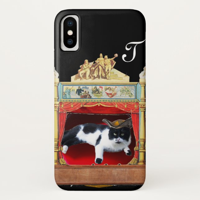 Coques Case-Mate iPhone MARDI GRAS MASQUERADE THÉÂTRE CAT Monogramme (Dos)