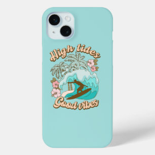 Coque iPhone 15 Mini Marées Hautes Surfing Plage Tropicale