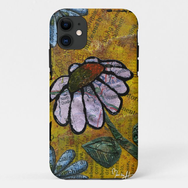 Coques Case-Mate iPhone Marguerite blanche sur l'arrière - plan jaune - (Dos)