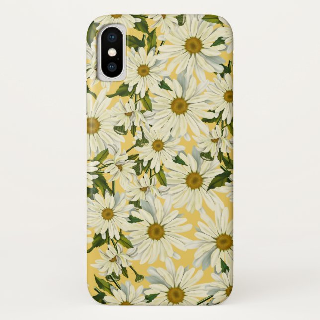 Coques Case-Mate iPhone Marguerites blanches Fleur Fleur Jaune Lumineuse (Dos)