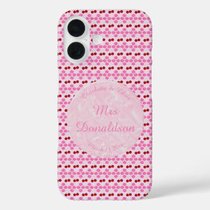 Coques iPhone 16 Mariage rose Printemps Cerisiers en fleurs et ceri