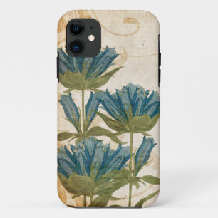 Coque iPhone 11 Mariage vintage aux fleurs bleues