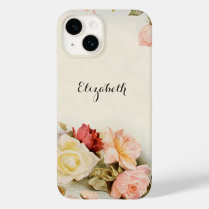 Coque Pour iPhone 14 Mariage Vintage Fleurs de Jardin Antiques Roses