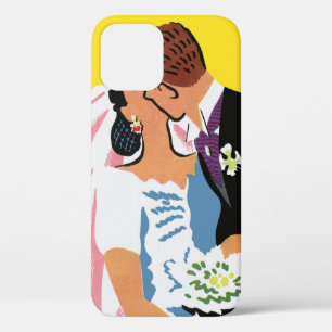 Etui iPhone Case-Mate Mariage Vintage, jeunes mariés s'embrassant