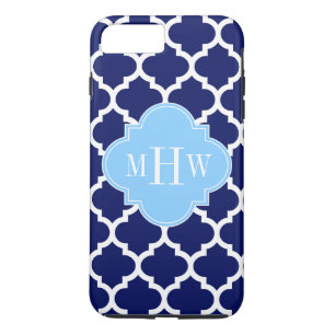 Coques Pour iPhone Marine Bleu Marocain #5 Ciel Bleu Nom Monogramme