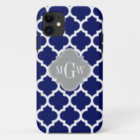Marine Bleu Marocain #5 Gris 3 Monogramme initial