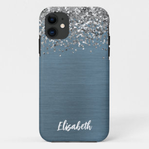 Case-Mate iPhone Case Marine Blue Silver Parties scintillant Girl Monogr