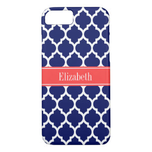 Etui iPhone Case-Mate Marine Blue Whats Marocain #5 Coral Nom Rouge Mono