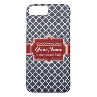 Marine et Red Quatrefoil Personnalisé