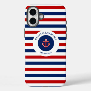 Coques iPhone 16 Plus Marine marine Bleu Rouge Bleu Blancs