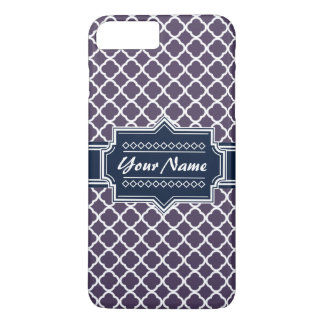 Coque Case-Mate Pour iPhone Marine, Purple Magenta Quatrefoil Personnalisé