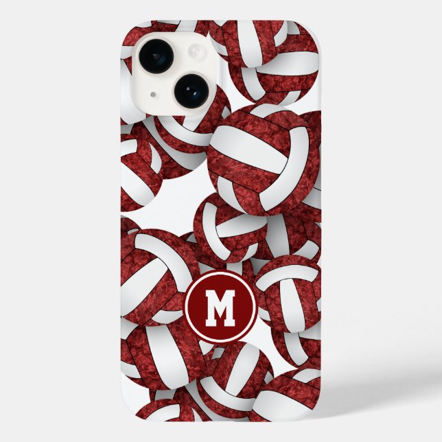 Coques Case-Mate iPhone Maroon blanc équipe couleurs girly volleyballs (Verso)