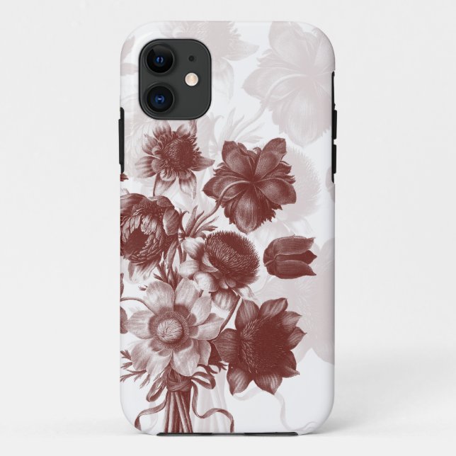 Coques Case-Mate iPhone Maroon Elegant Bouquet Fleur Personnalisé Iphone 5 (Dos)