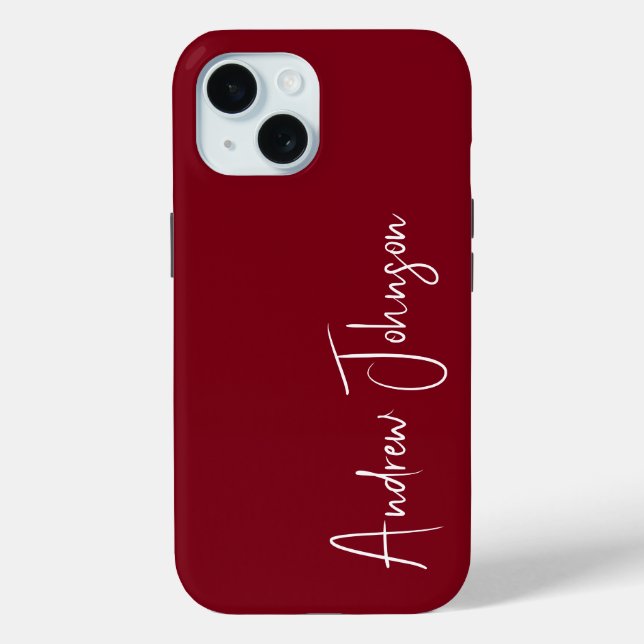 Coques Case-Mate iPhone Maroon monogrammé (Verso)