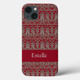 Case-Mate iPhone Case Maroon motif décoratif gris victorien