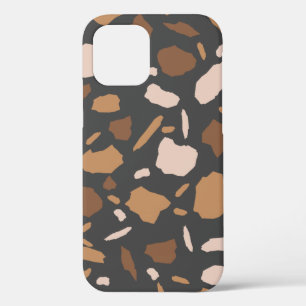 Case-Mate iPhone Case Marron, Beige, Tan et motif terrazzo gris