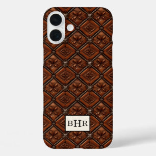 Coques iPhone 16 Plus Marron Diamant Cuir Monogrammé