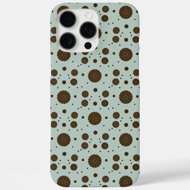 Coques Case-Mate iPhone Marron foncé Micro Floral Sage vert (Verso)