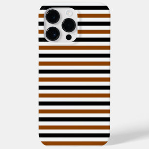 Coque Pour Pour iPhone 14 Pro Max Marron Noir et blanc motif rayures