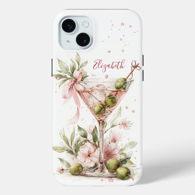 Coques Case-Mate iPhone Martini Élégant Monogrammé (Verso)