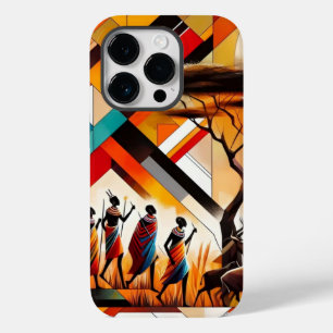 Coque Pour iPhone 14 Pro Masaï d'art africain Abstrait géométrique