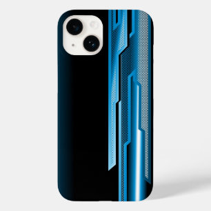 Coque Pour iPhone 14 Masculine Abstrait Sky Blue Design noir