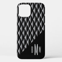 Masculine Motif géométrique Monogramme Noir