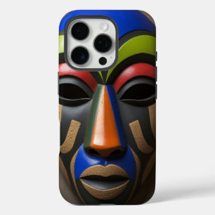 Coques iPhone 16 Pro Masque tribal africain Symbolisme géométrique