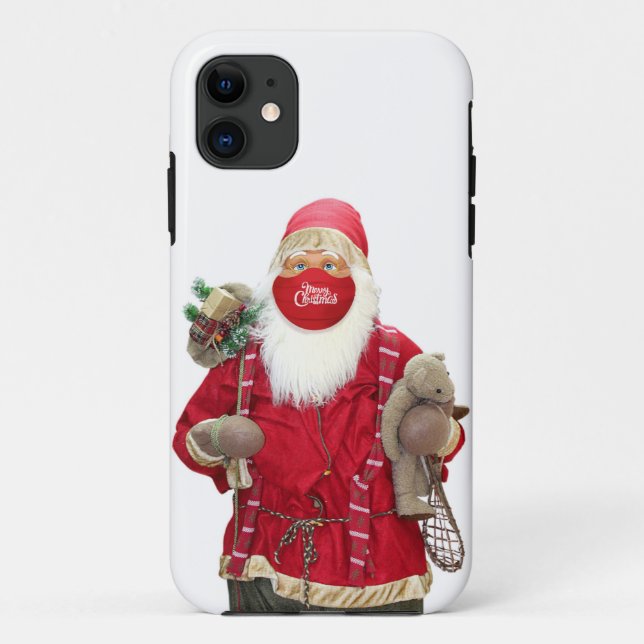 Coques Case-Mate iPhone Masque visage du Père Noël (Dos)