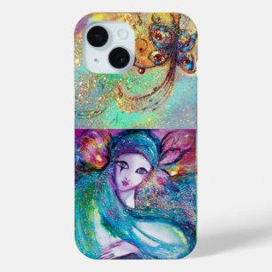 COQUE POUR iPhone 15 MASQUÉRADE VÉNÉTIENNE /MASQUE EN BLEU