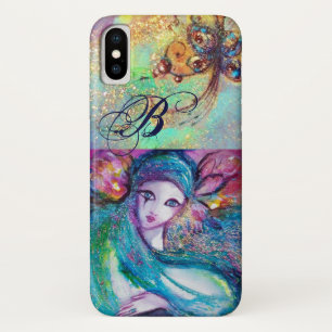 COQUE iPhone X MASQUÉRADE VÉNÉTIENNE /MASQUE EN MONOGRADE BLEU