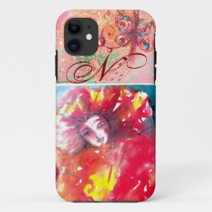 COQUE Case-Mate POUR iPhone MASQUÉRADE VÉNÉTIENNE - MASQUE EN MONOGRAMME ROUGE