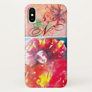 COQUE iPhone X   MASQUÉRADE VÉNÉTIENNE - MASQUE EN MONOGRAMME ROUGE