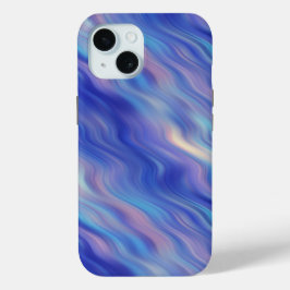 Coque Pour iPhone 15 Matin Glory Blue Wavy Texture