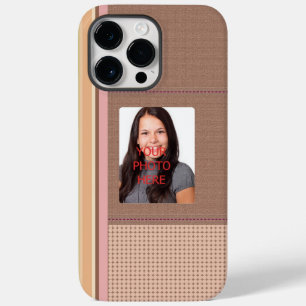 Coque Pour Pour iPhone 14 Pro Max Mauve Cadre élégant avec photo personnalisée